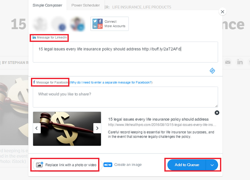 Posting with the Buffer browser extension Posting with the Buffer browser extension