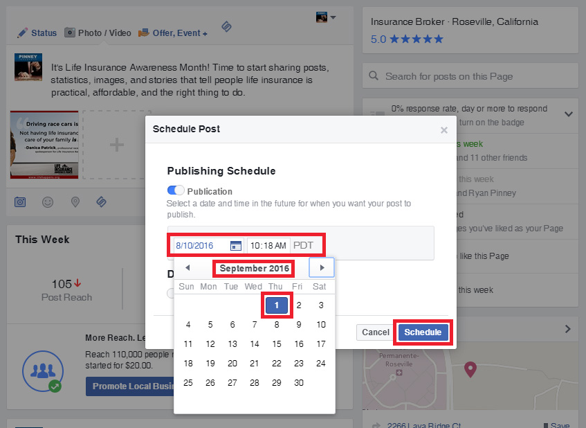 Step 2: Scheduling Social Media Posts on Facebook Step 2: Scheduling Social Media Posts on Facebook