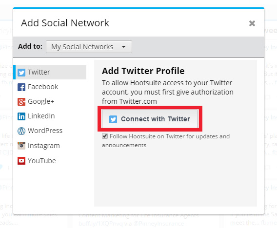 Adding social networks in Hootsuite Adding social networks in Hootsuite