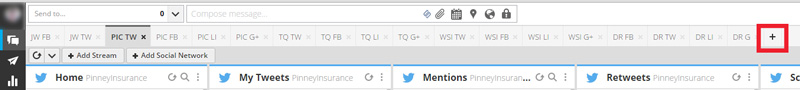 Adding tabs in Hootsuite Adding tabs in Hootsuite