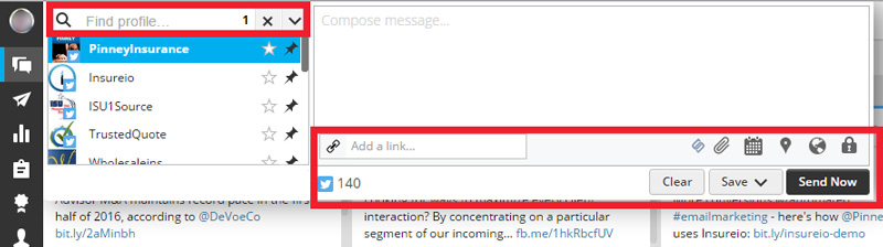 Composing a message in Hootsuite Composing a message in Hootsuite
